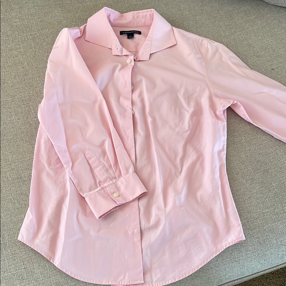 Lands' End Pink Button Down Shirt